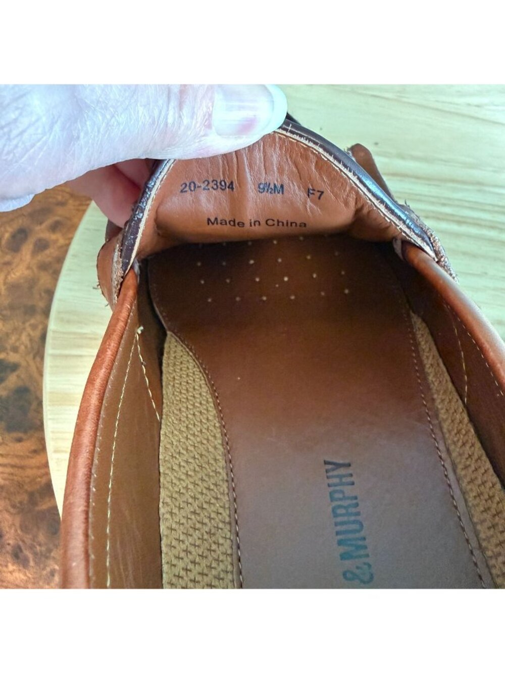 Johnston & Murphy Mens 9.5 Halsey Loafer Woven Leather Tasseled Cognac Brown - Picture 9 of 9